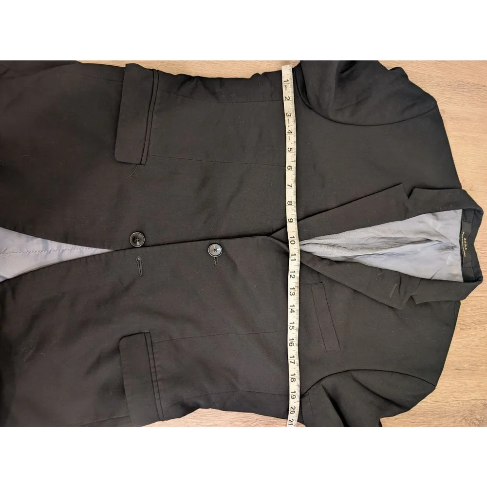 Men's ZARA Black Blazer 40L with Blue Lining